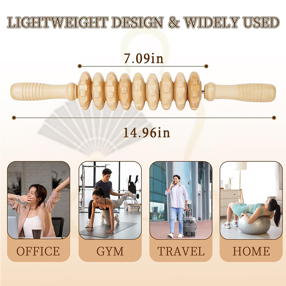 1PC Wood 9-wheel Massage Massa - Reflexology Foot Roller review and price