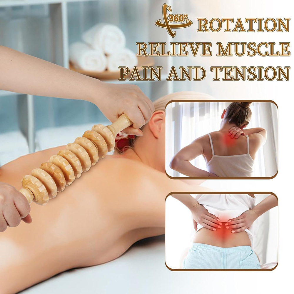 1PC Wood 9-wheel Massage Massa - Reflexology Foot Roller review and price