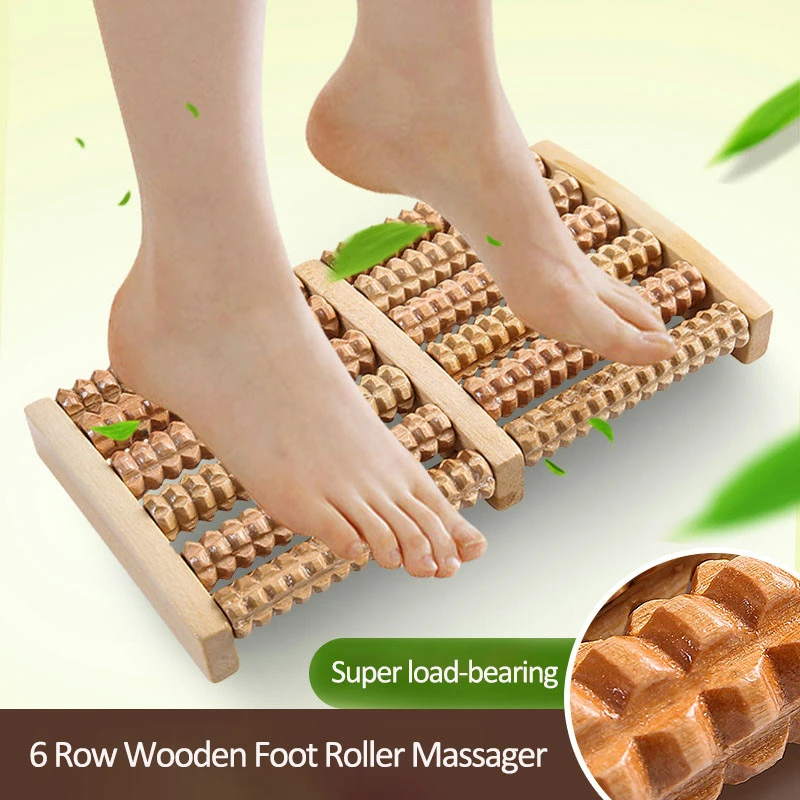 Wooden 6 Row Foot Massager Pai - Reflexology Foot Roller review and price