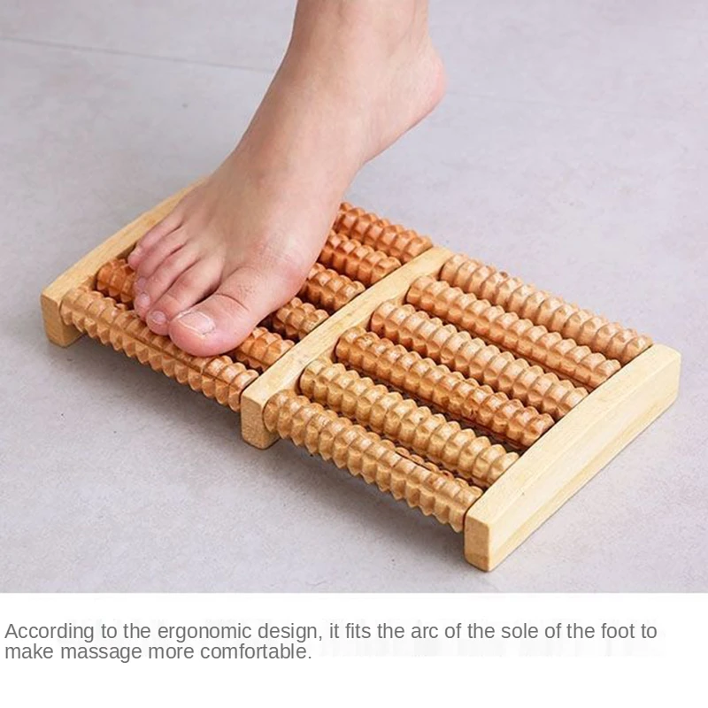 Wooden 6 Row Foot Massager Pai - Reflexology Foot Roller review and price